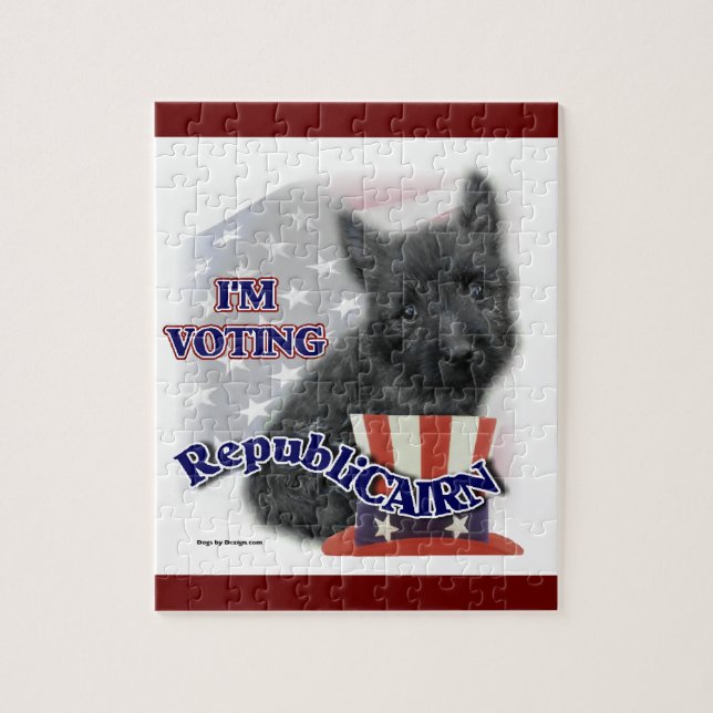 Puzzle Cairn Terrier Humour politique (Vertical)