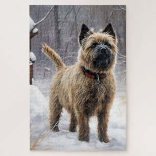 Puzzle Cairn Terrier Laissez tomber la neige Noël