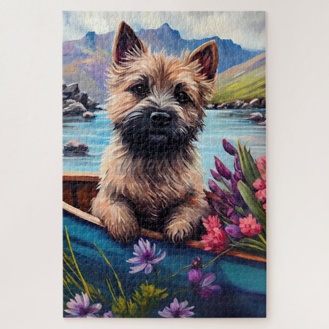 Puzzle Cairn Terrier sur une pagaie : Une aventure Pittor (Vertical)