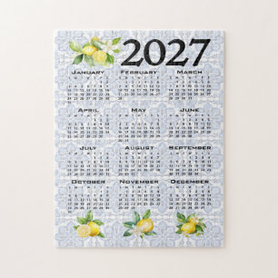 Puzzle Calendrier 2027 Citrons Tuiles Méditerranéennes It