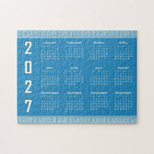 Puzzle Calendrier 2027, Méandre Grec, Cosmic Latte sur fo