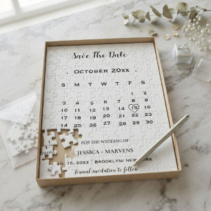 Puzzle calendrier de calligraphie moderne non-photo enreg