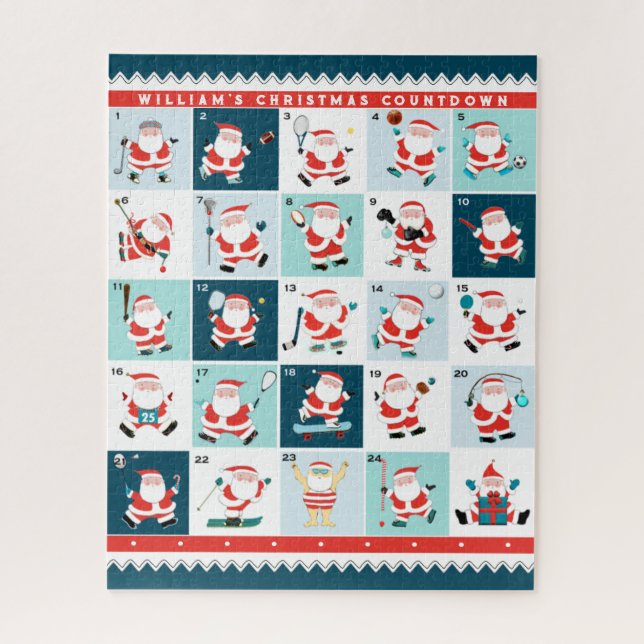 Puzzle Calendrier de l'Avent de Noël sportif (Vertical)