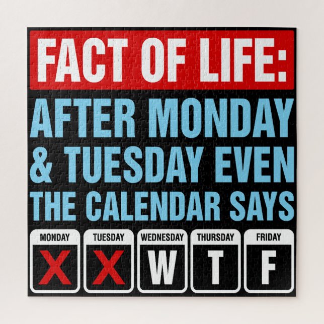 Puzzle Calendrier Fact of Life dit WTF Humour (Vertical)
