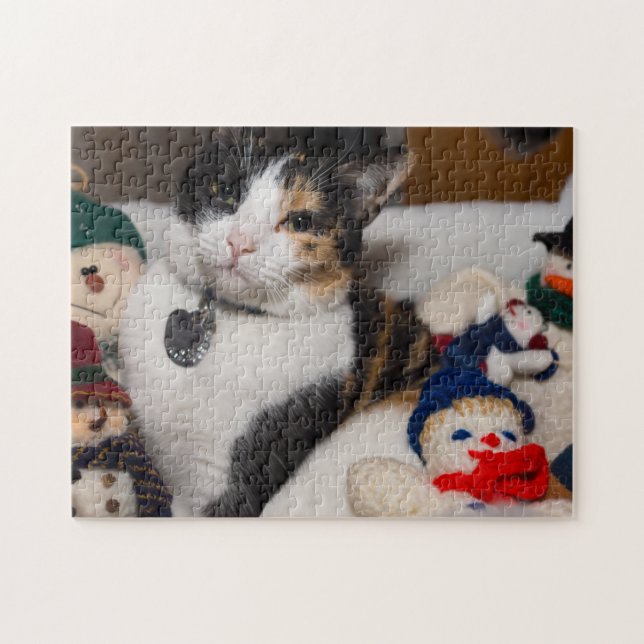 Puzzle Calico And Snowmen (Horizontal)