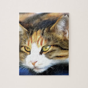 Puzzle Calico Jaune Chat réaliste Portrait pour animal