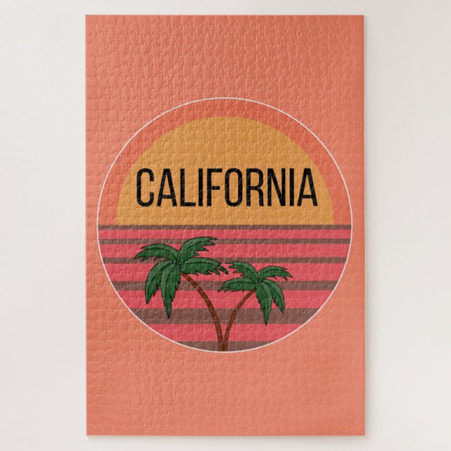 Puzzle California Cute Design Idées Cadeau Coucher de sol (Vertical)