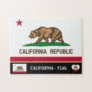 Puzzle California Flag & California State USA /America