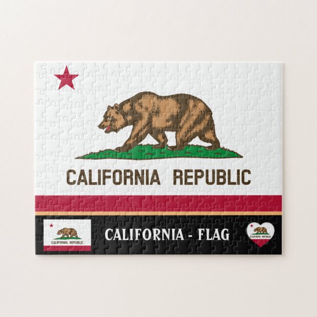 Puzzle California Flag & California State USA /America (Horizontal)