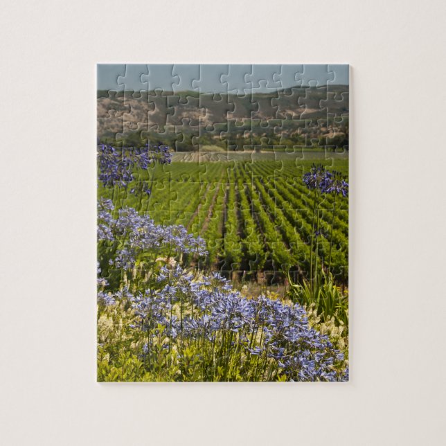 Puzzle California Vineyard and Purple Flowers (Vertical)
