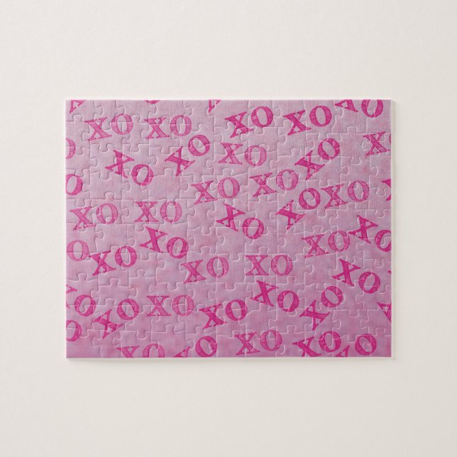 Puzzle Câlins et baisers rose XO XO (Horizontal)