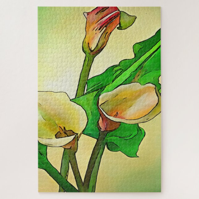 Puzzle Calla Se Lie Contre Un Ombre Vert (Vertical)
