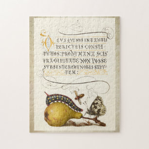 Puzzle Calligraphie dorée initiale vintage perruque