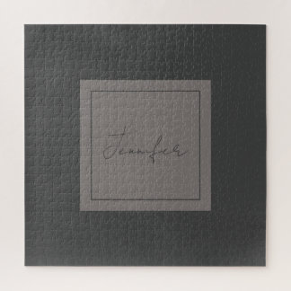 Puzzle Calligraphie Élégante Plaque Simple Nom Gris