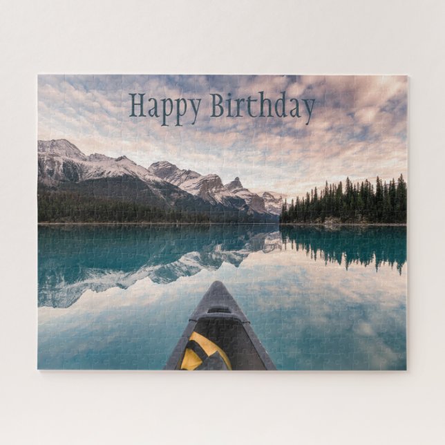 Puzzle Calme Lac paisible Bateau Anniversaire (Horizontal)
