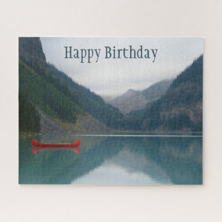 Puzzle Calme Lac paisible Canot rouge Canoë nautique Anni