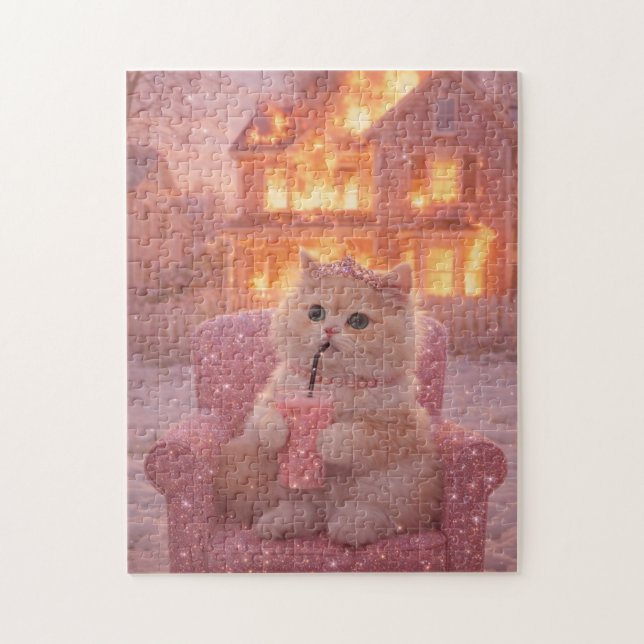 Puzzle    Calme Princesse Chat Pendant le Chaos Total     (Vertical)