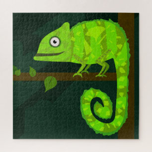 Puzzle Caméléon vert mignon