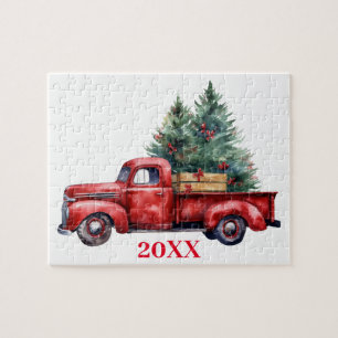 Puzzle Camion de Noël avec arbre