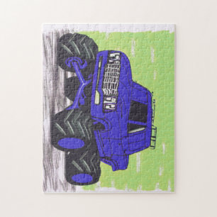 Puzzle Camion Monster bleu