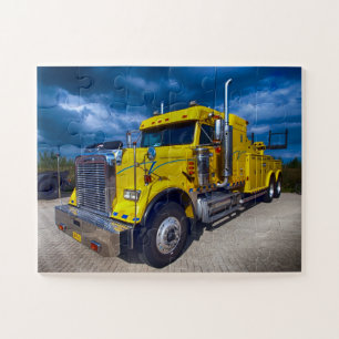 Puzzle Camion-remorque jaune poids lourd de remorquage de