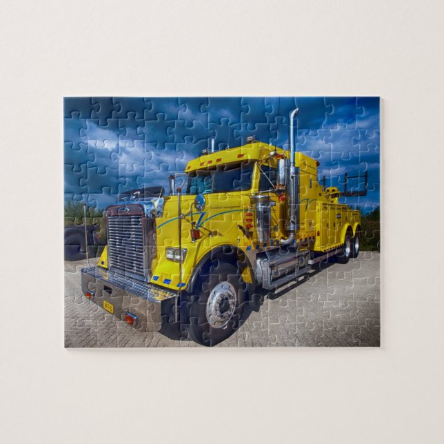 Puzzle Camion-remorque jaune poids lourd de remorquage de (Horizontal)