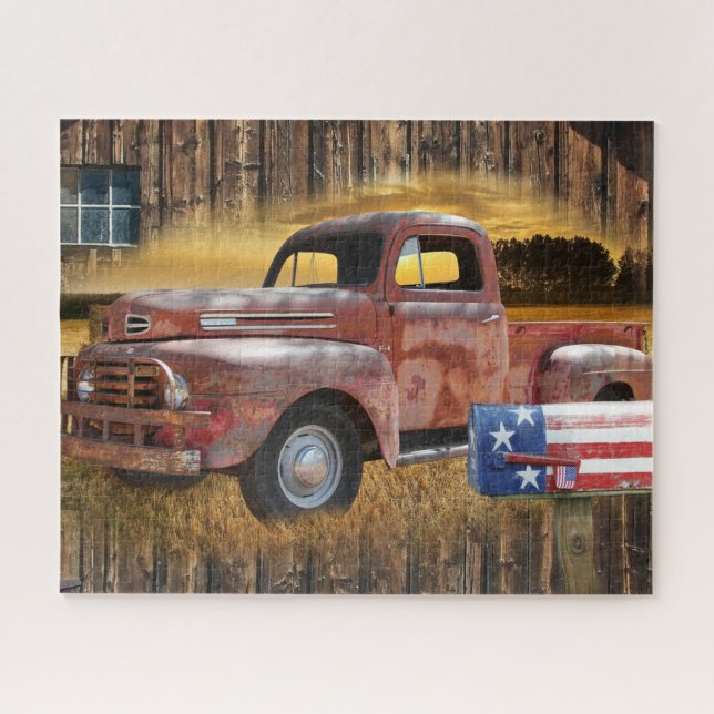 Puzzle Camion rouge vintage (Horizontal)