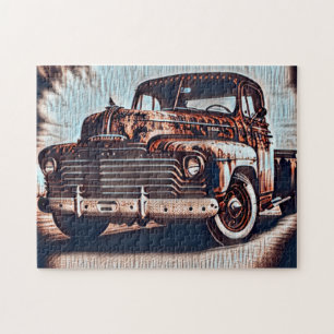 Puzzle Camion Rustique Grunge - Une beauté Vintage