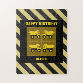 Puzzle Camions de construction Anniversaire