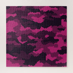 Puzzle Camouflage hexagonal, texture militaire arrière -