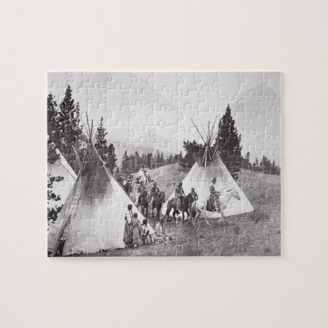 Puzzle Camp de Teepee de Natif américain, Montana, c.1900 (Horizontal)