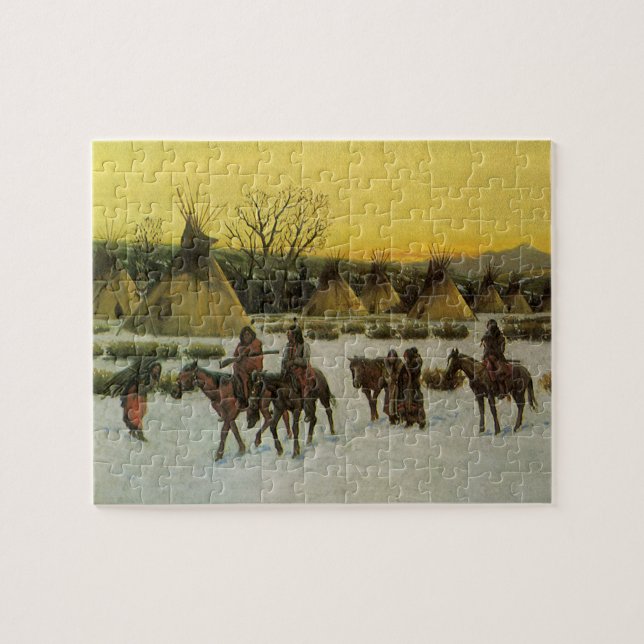 Puzzle Camp Sioux à Wounded Knee par John Hauser (Horizontal)