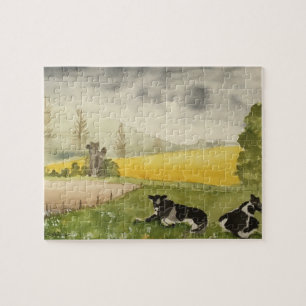 Puzzle Campagne anglaise avec vaches