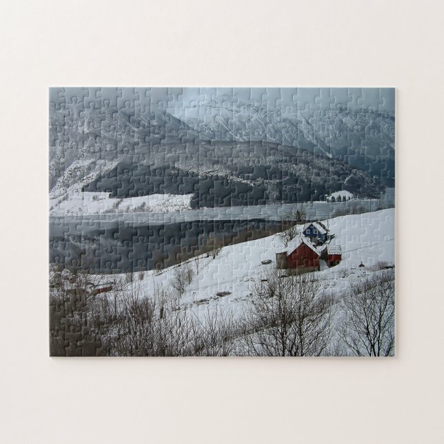 Puzzle Campagne d'hiver, Norvège /paysages scandinaves (Horizontal)
