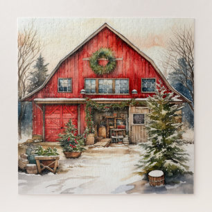 Puzzle Campagne Red Grange En Hiver