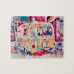 Puzzle Camper Retro Hippie Road Voyage vers la liberté du