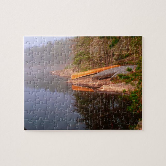Puzzle Camping de canoë Foggy, lac Kawnipi, (Horizontal)