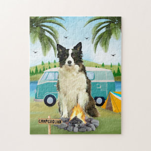 Puzzle Camping de chiens Collie Frontière