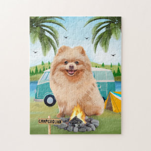 Puzzle Camping de chiens de Poméranie