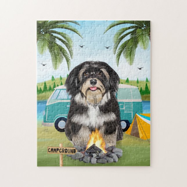 Puzzle Camping de chiens Havanais (Vertical)