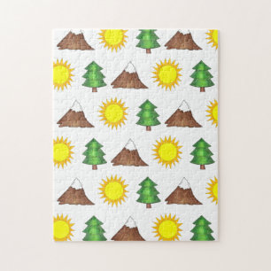 Puzzle Camping Randonnée Nature Sun Mountain Tree