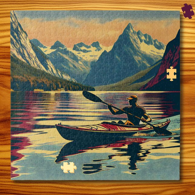 Puzzle Camping vintage Homme Kayak (Créateur téléchargé)