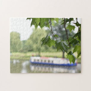 Puzzle Canal Boat and Trees on the River Avon England UK