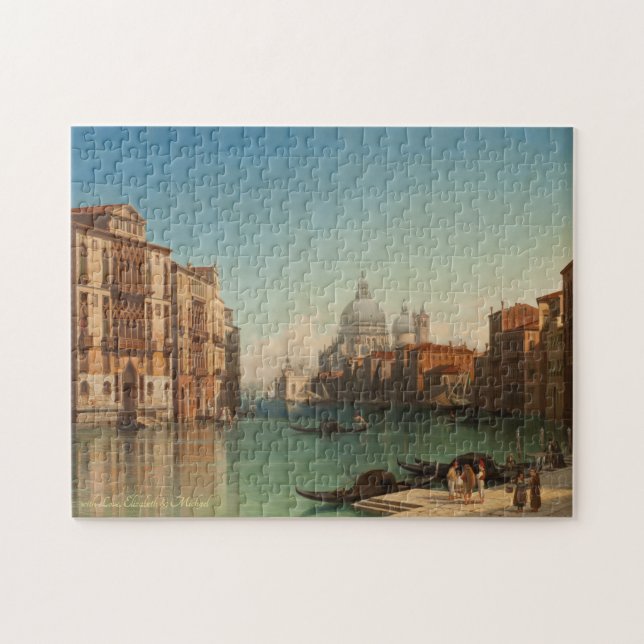 Puzzle Canal Grande Venice Vintage Painting Travel Art (Horizontal)