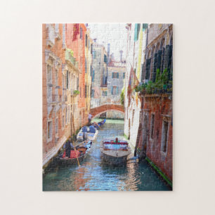 Puzzle Canal romantique de Venise avec pont & bateau, Ita