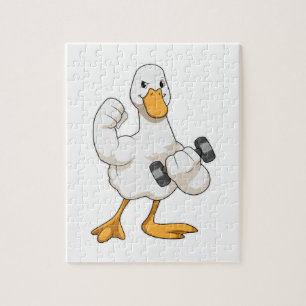 Puzzle Canard à Bodybuilding avec Dumbbell