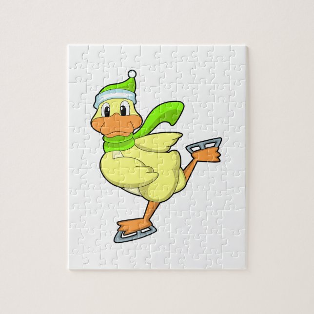 Puzzle Canard au patinage sur glace avec patins sur glace (Vertical)