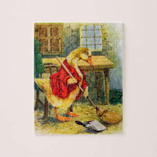 Puzzle Canard des années 1930 balayant le sol