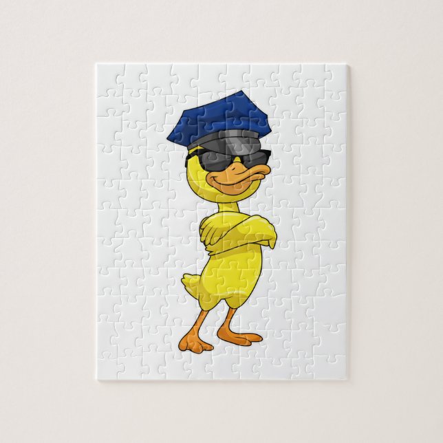 Puzzle Canard en tant qu'officier de police avec casquett (Vertical)
