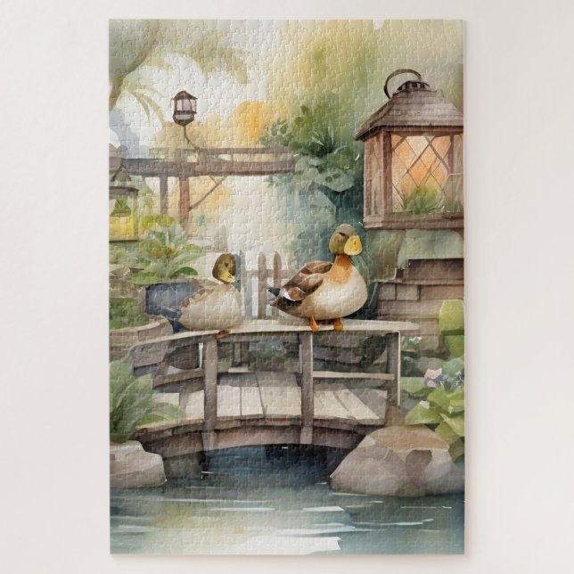 Puzzle Canards De Couleur D'Eau Sur Un Pont (Vertical)